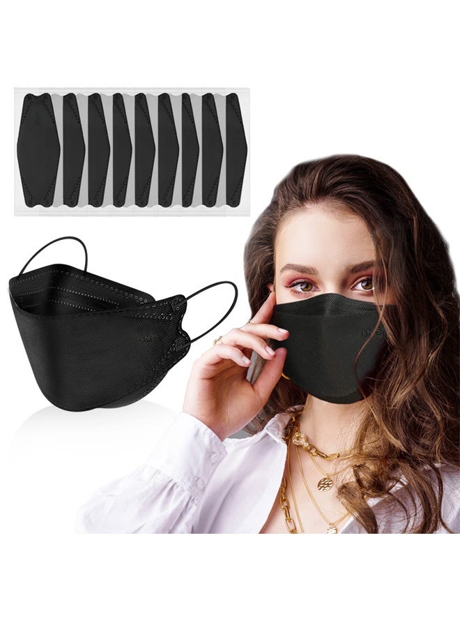 ٢٠ كمامة KF95، كمامات سوداء للاستخدام مرة واحدة، فلتر حماية عالي الكفاءة، أربطة أذن مرنة للغاية، مريحة وجيدة التهوية، مناسبة للاستخدام اليومي للرجال والنساء، عبوة فردية - Image 1